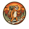 Sloth Wanderer Retro Badge