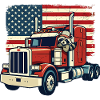 Trucker US Semi Truck Driver Raccoon
