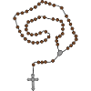 Spiral Rosary Beads on Black