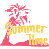 Paradise Beach Summer Time Retro Design