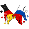 Germany Russia Flag Holding Hands