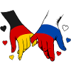 Germany Russia Flag Holding Hands