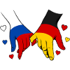 Russia Germany Flag Holding Hands