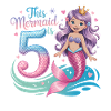 Mermaid 5th Birthday 5 Years