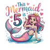 Mermaid 5th Birthday 5 Years