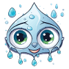 Kawaii Water Drop Motif