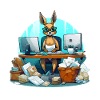 Kangaroo in the office chaos