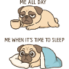 Sød Pug Coffee Cartoon Kaffeelsker