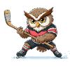 Waldkauz Eule Eishockey Spieler Cartoon Team