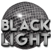 Black Light Discokugel Metallschrift