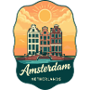 Amsterdam Canal Retro Netherlands Sunset Travel