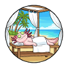 Beach Spa Axolotl Fish Relaxing Art