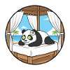 Beach Spa Panda Bear Relaxing Art