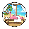 Beach Spa Flamingo Bird Relaxing Art
