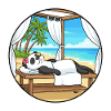 Beach Spa Panda Bear Relaxing Art