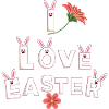 Easter love with bunny and flower