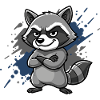 Grim Raccoon Blue Splash