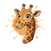 Giraffes Splash Cartoon