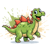 Cheerful Dino Stegosaurus Cartoon