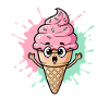 Kawaii Eistüte mit Sprinkles
