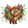 Cute Reindeer Splatter Design