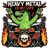 Heavy metal saurus on drums