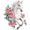 Pferd mit Rosen