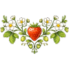 Strawberry ornament with flowers