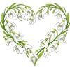 Snøklokke hjertekrans illustrasjon