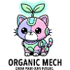 Kawaii Biopunk Robot Kitten Sprout Art