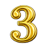 Golden Numeral Three Ornament
