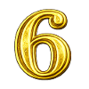 Golden Numeral 6 Ornament