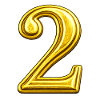 Golden Numeral Two - Glossy Design