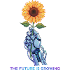 Cyber-Organic Robot Hand Sunflower Design