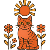 Sonnenkatze im Orangenwald