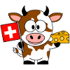 Vache au fromage du drapeau suisse