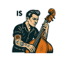 Rockabilly Bassist: Louder Than Life Retro Design