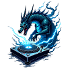 Blaues Drachen-DJ Kraft