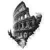 Colisée noir et blanc éthéré