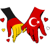 Germany Turkey Flags Holding Hands