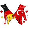 Germany Turkey Flags Holding Hands Used