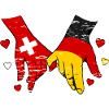 Switzerland Germany Flag Heart Hands