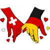 Switzerland Germany Flag Heart Hands