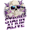 T-shirt Retro Skull – Conception néon