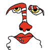 Abstract face with stripes
