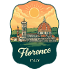 Florence Duomo Retro Sonnenuntergangs-Reiseabzeichen