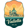 Valletta Malta Retro Sunset Travel Badge