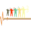 Bogenjagd-Herzschlag-Retro-Bogenschützen-Silhouette