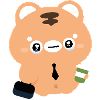 Kawaii Tiger crying with Coffee