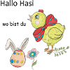 Easter chicken with bow